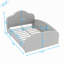 Lit de sol rembourré avec tête de lit, longerons et poche de rangement-1199059488-1199059489