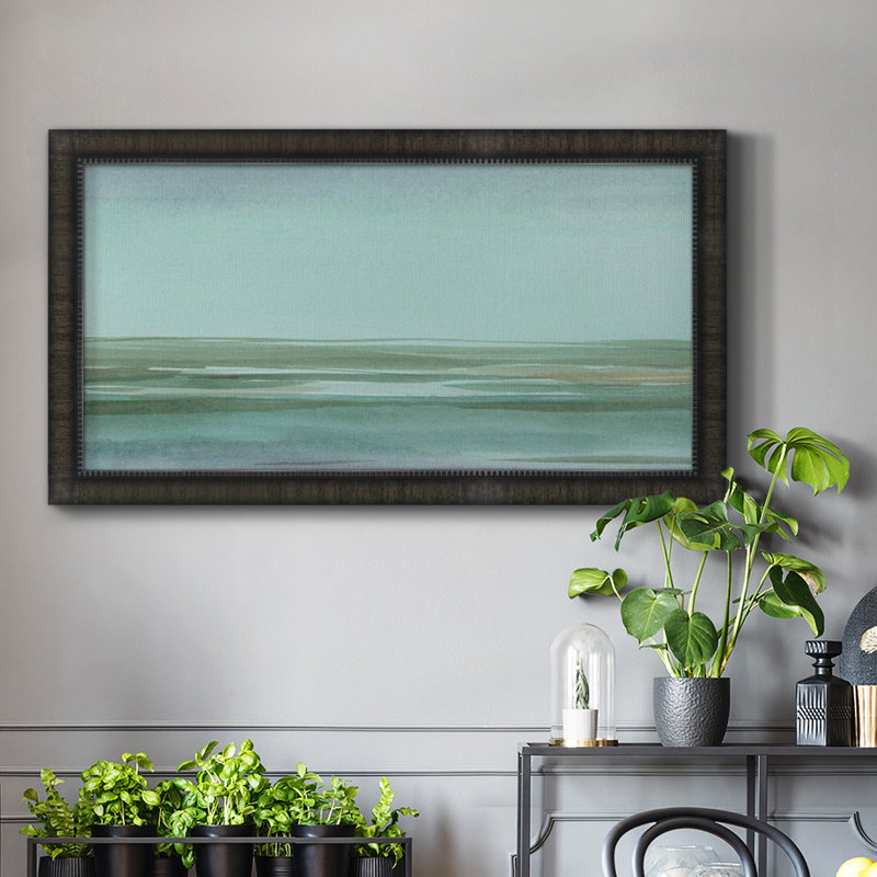 Toile encadrée de qualité supérieure Aqua Reflections II - prête à être accrochée, Noir, H 21 po x l 37 po x P 1 po