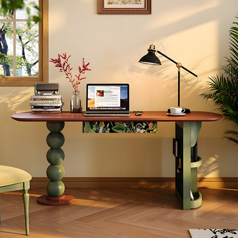 Bureau vert en bois massif 62,99 po, H 29,53 po x l 62,99 po x P 27,56 po