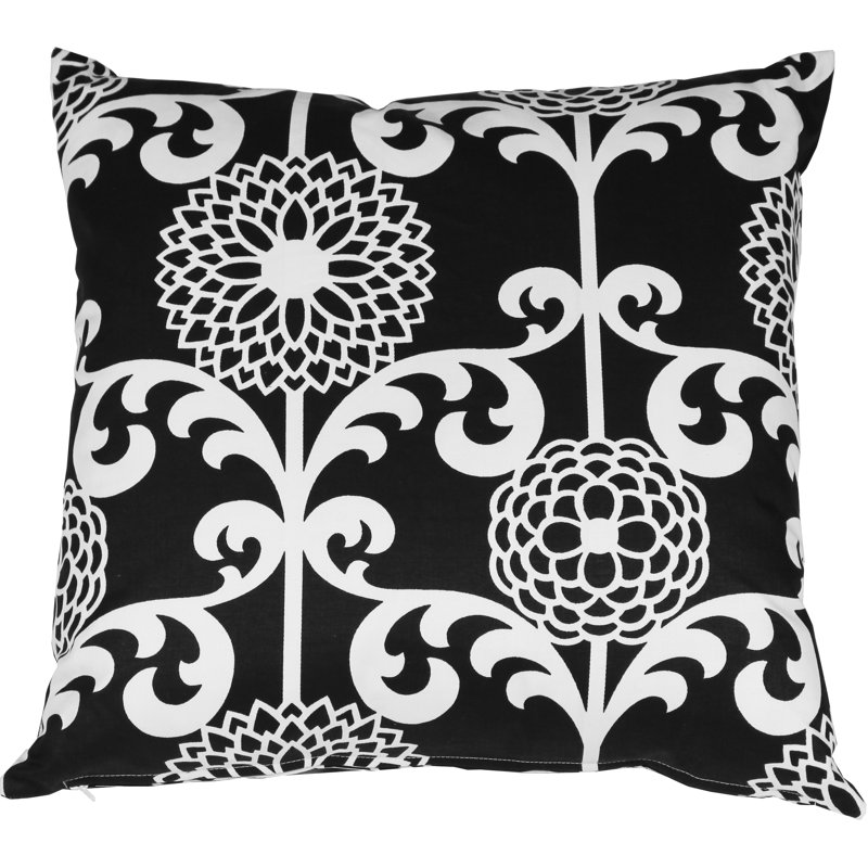 Waverly Floral Cotton Throw Pillow, Licorice