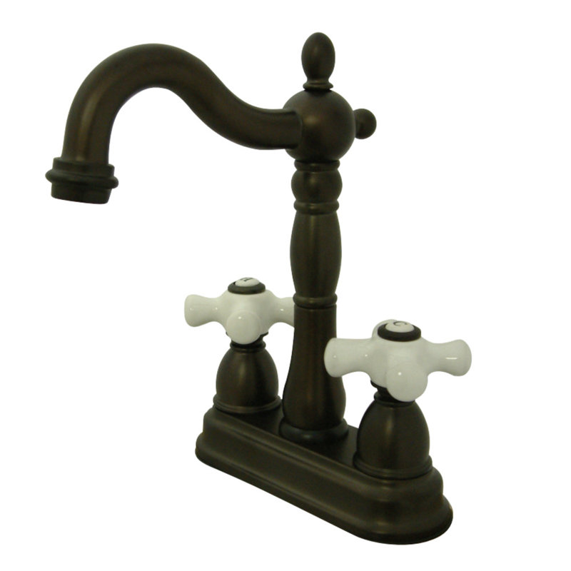 Kingston Brass Heritage Two-Handle 2-Hole Deck Mount Bar Faucet