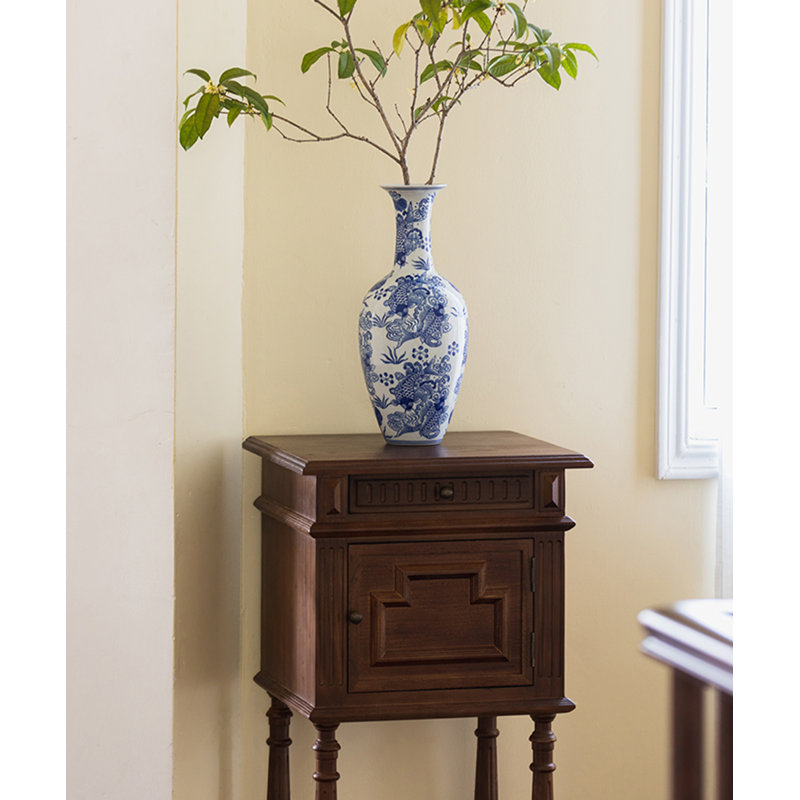 34.65" Brown Standard Solid Wood End Tables