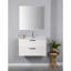 Armoire de meuble-lavabo 31,5 "avec lavabo, armoire flottante murale avec ligne décorative, système de fermeture en douceur, 2 très grands tiroirs, blanc