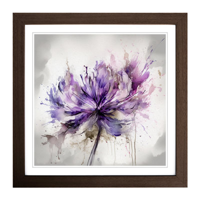Lavender Flower Gestural Art - Framed Print