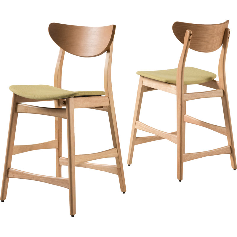Tabouret de comptoir 24 po Fitz, Thé vert, Chêne