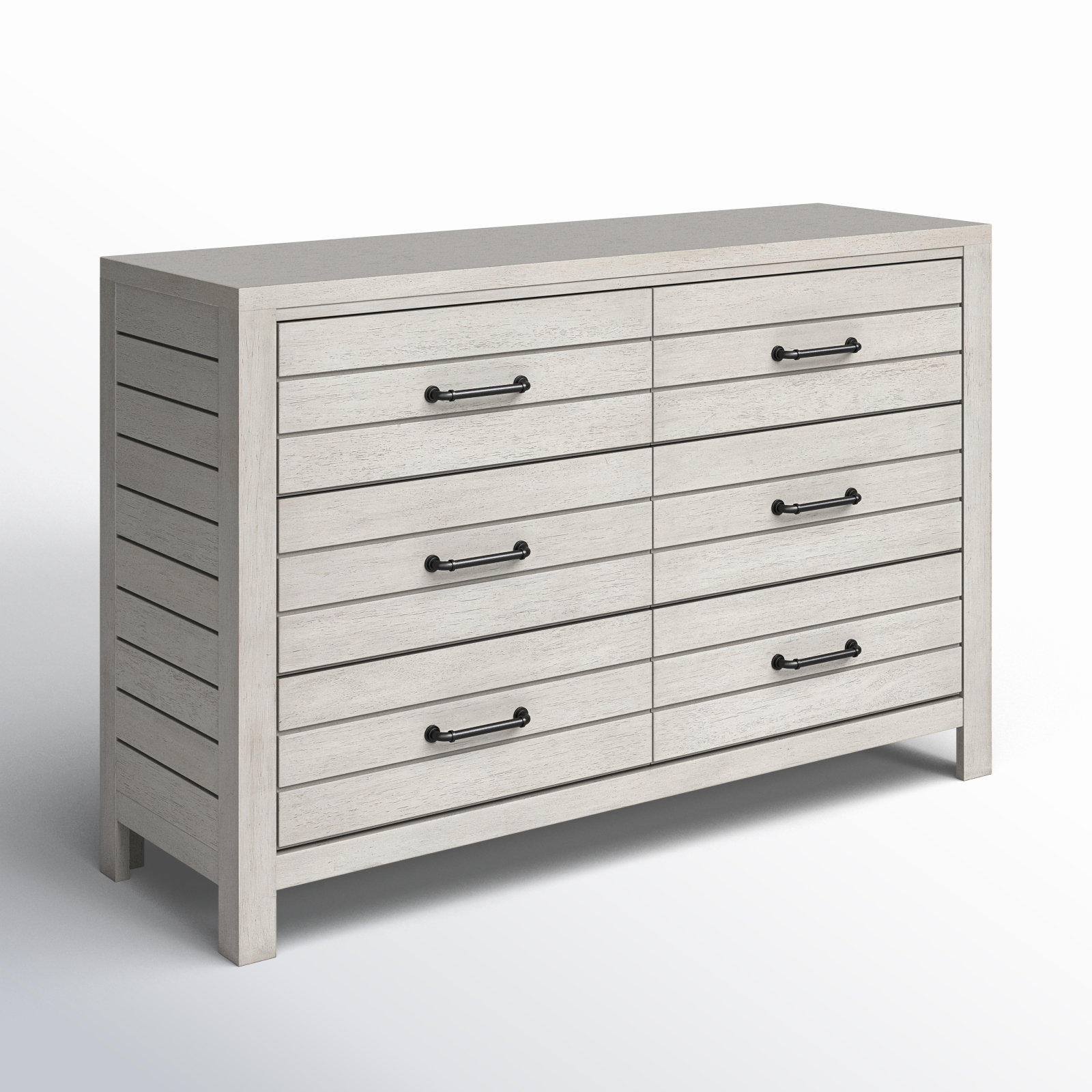 Tyson 6 Drawer 54'' W Dresser, Stone Path White