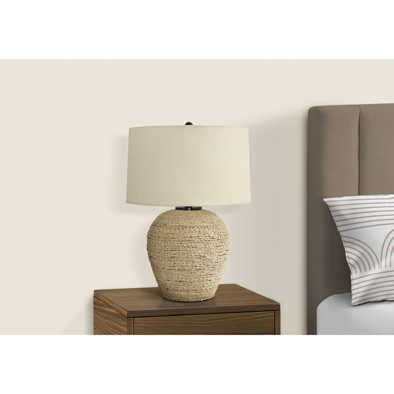Table Lamp, Lighting, Rattan, Beige Shade, Transitional