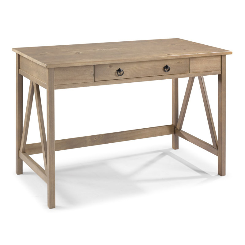 Gable Solid Wood Writing Desk, Grey