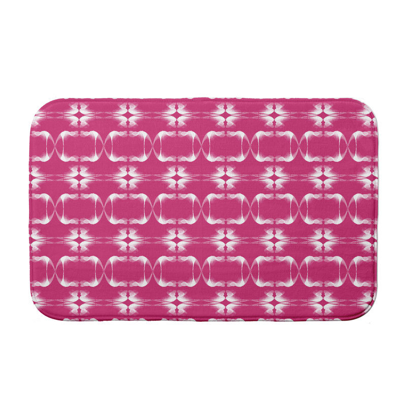 Tapis pour salle de bain higgston, l 21 po x L 34 po, Rose