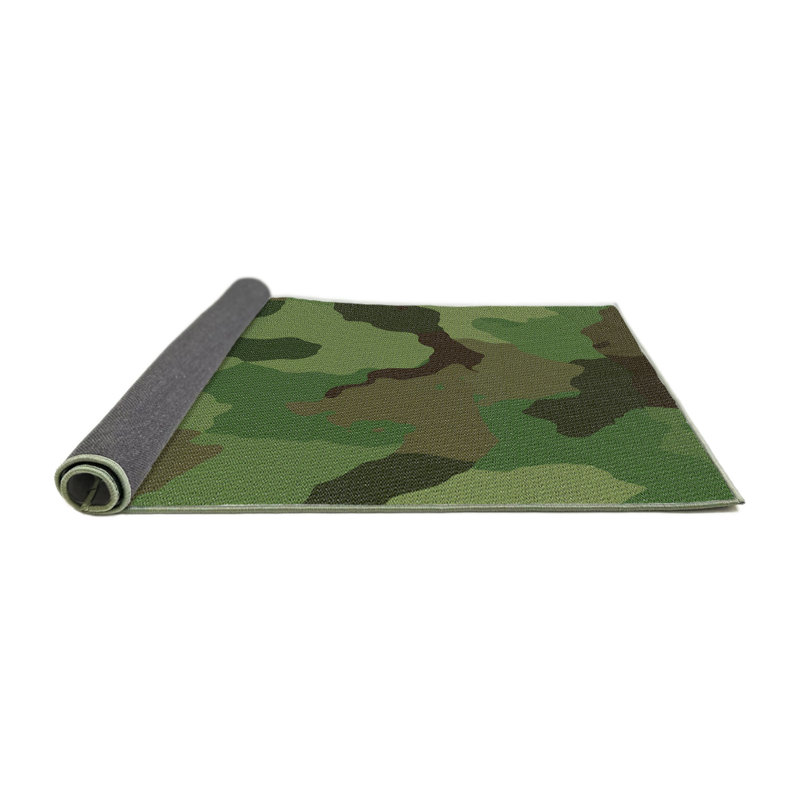 Tapis décoratif vert camouflage, Rond 5 pi
