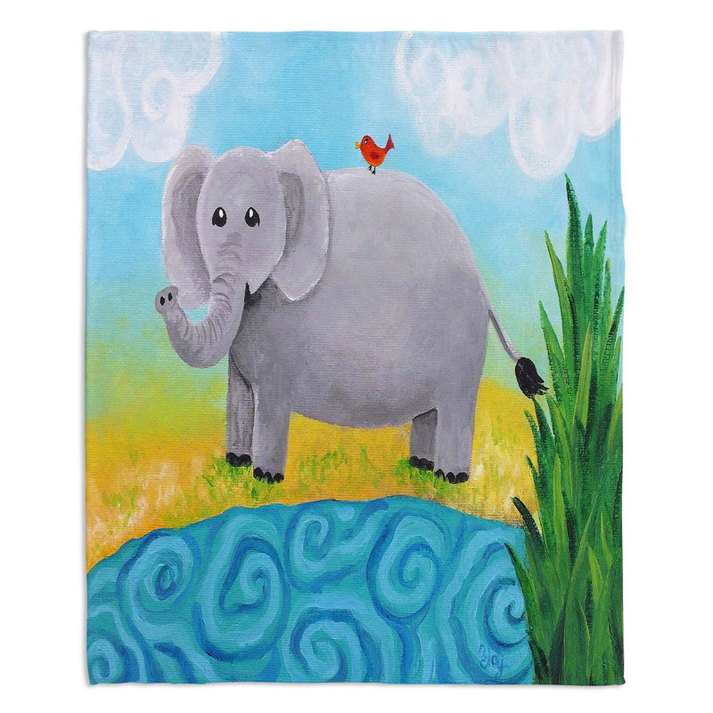 Couverture éléphant , 51 po x 60 po