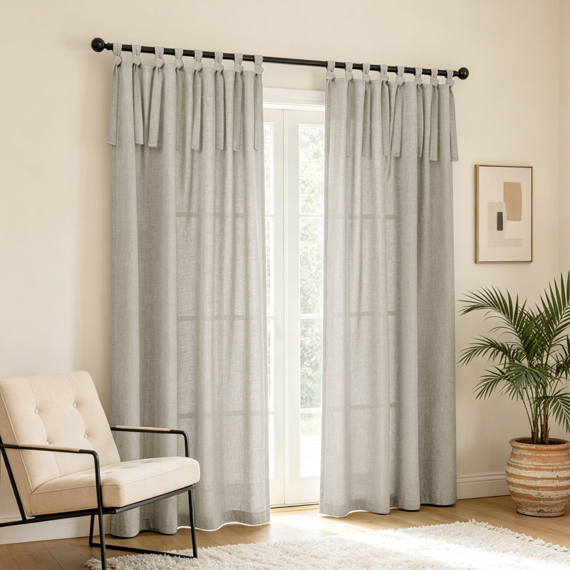 Paire de rideaux filtrant la lumière Linen, Naturel, L 52 po x L 108 po