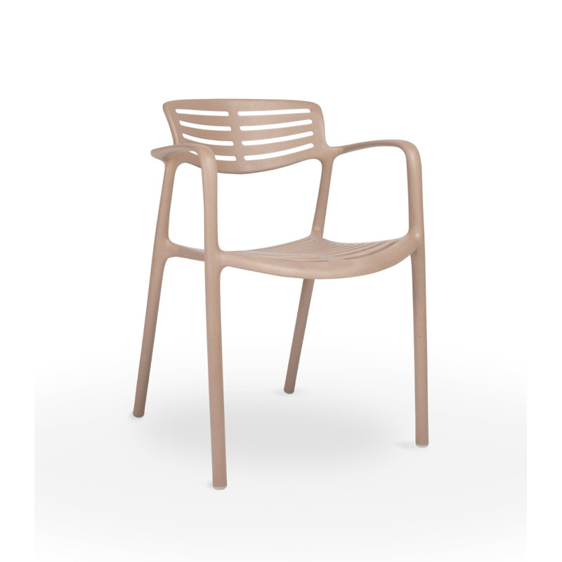 Chaise de patio empilable Toledo Aire Eco, Brun terre