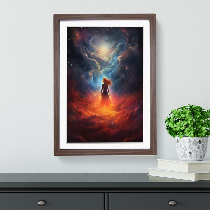 Single Picture Frame Wall Art, 64cm H x 46cm W, Walnut Framed