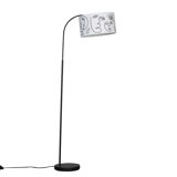 Malchow Trend Black Floor Lamp With Large Face Art Drum Shade