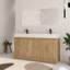 Ensemble de meuble-lavabo double 60 po avec plateau en résine Chesham-481929704-481929703