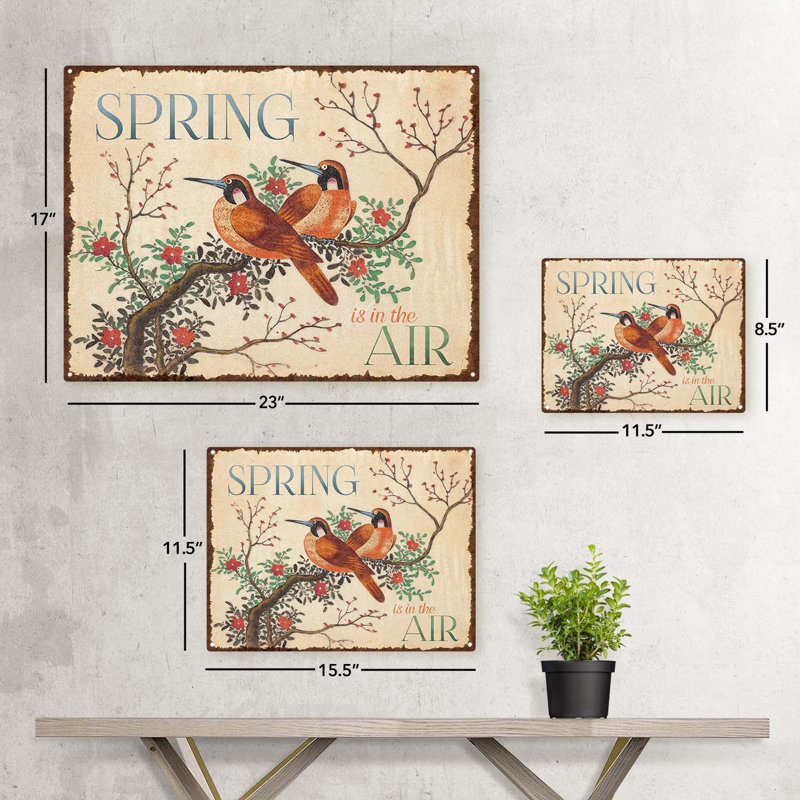 Le printemps est dans l'air, H 8,5 po x l 11,5 po x P 0,04 po