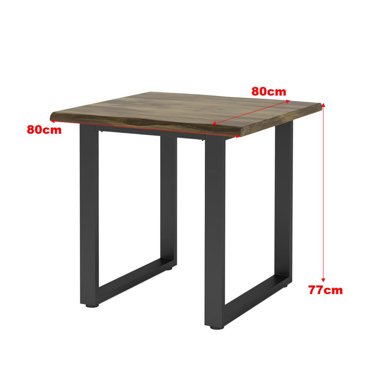 Annaleece Rectangular Wood Top Dining Table with Iron Base