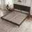 Mocha King Solid Wood Bed Frame with Headboard | Handcrafted Scandinavian Platform Bed | Heavy Duty 800 lbs-644245496-644245446