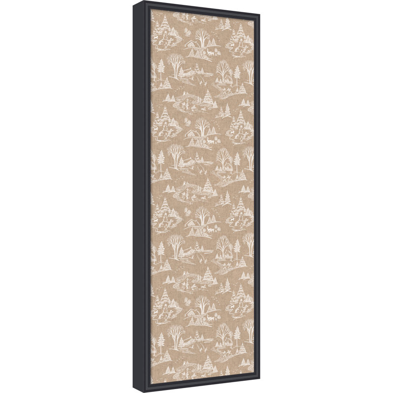 Structure murale encadrée en tissu blanc avec tableau blanc Wonderland, 37" H x 13" W