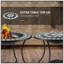 Table de salle à manger pour foyer d'extérieur durable de 30 po, bol à feu de bois rond 3-en-1, seau à glace de patio avec tablette de rangement, couvercle pare-étincelles pour barbecue, feu de camp, camping, mosaïque