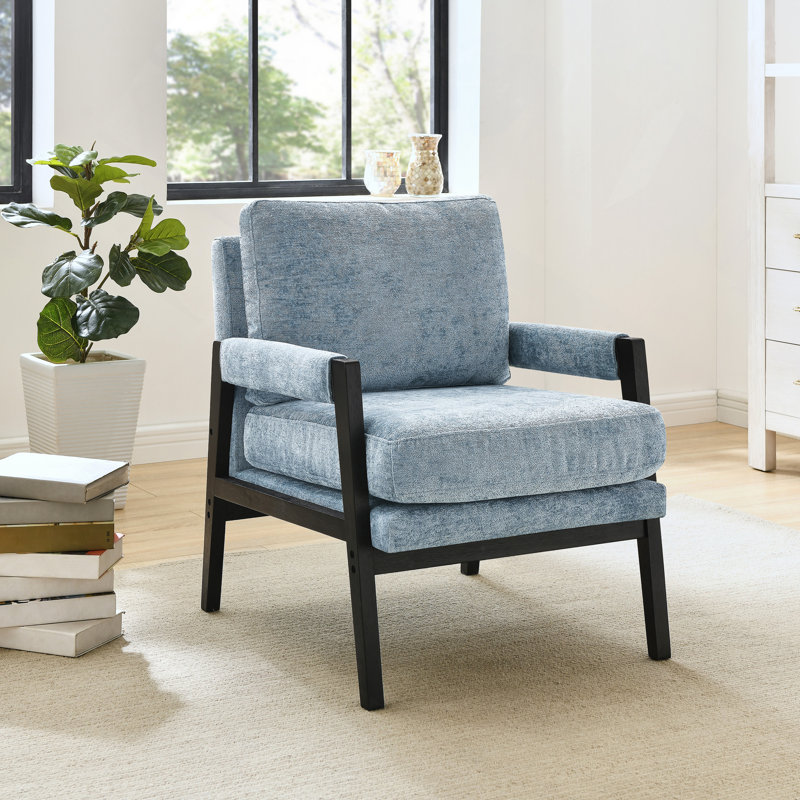 Fauteuil d'appoint rembourré Modern Cohen, Bleu