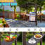 Construction de pavillon de jardin 8 x 5 pi avec toit en arc - Toit en acier galvanisé double, 2 tablettes latérales, auvent pour terrasse de jardin, patio de jardin brun