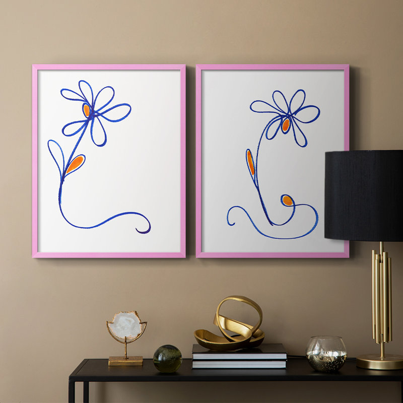 Reproduction encadrée de qualité supérieure - prêt à accrocher - aucun clou requis - aucun clou requis, Rose