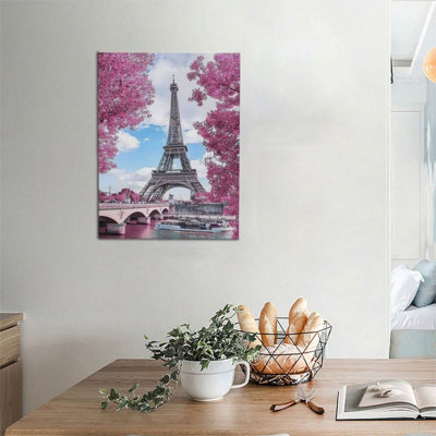 Eiffel Tower Unframed Canvas Wall Art  24" X 32"