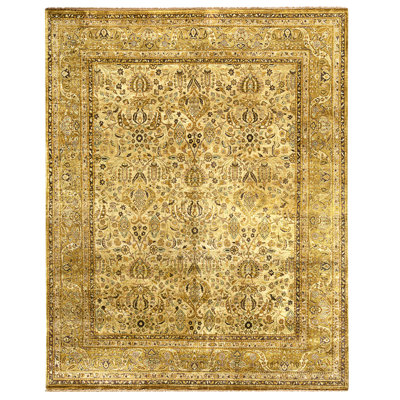 High-Quality Hand-Knotted Beige And Camel Area Rug