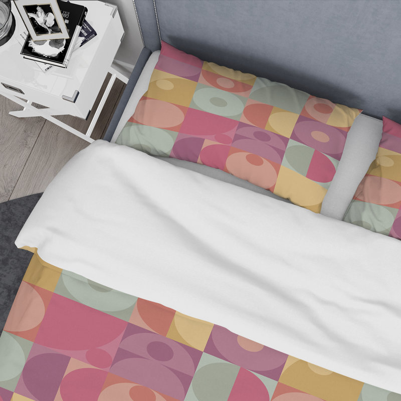  Ensemble de housse de couette rétro Minimal I Mid-Century, Housse de couette double / grand et 2 taies