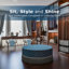 Round Tassel Upholstered Cocktail Ottoman Coffee Table