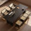 Rectangular dining table for home use