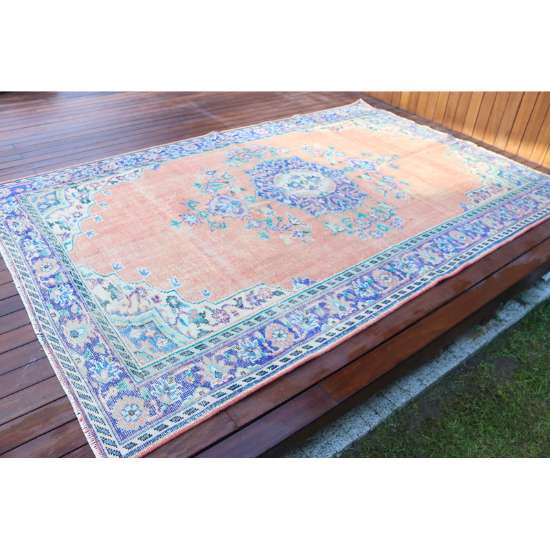 Tapis turc antique tissé à la main dans des tons chauds, idéal pour le salon, la cuisine et la chambre à coucher