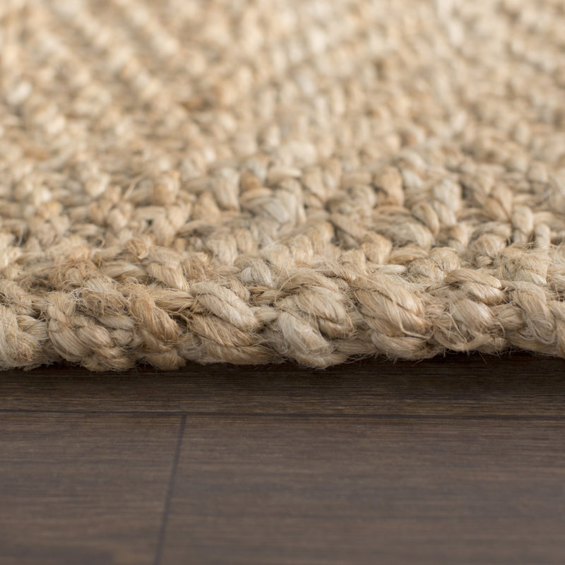 Garette Natural Fiber Jute Pile Jute Solid Color Rug in Natural, Rectangle 4' x 6'