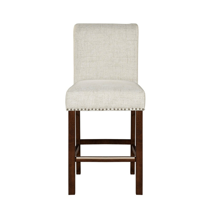 Wildon Home® Upholstered Counter Stool With Nailhead Trim Set Of 2