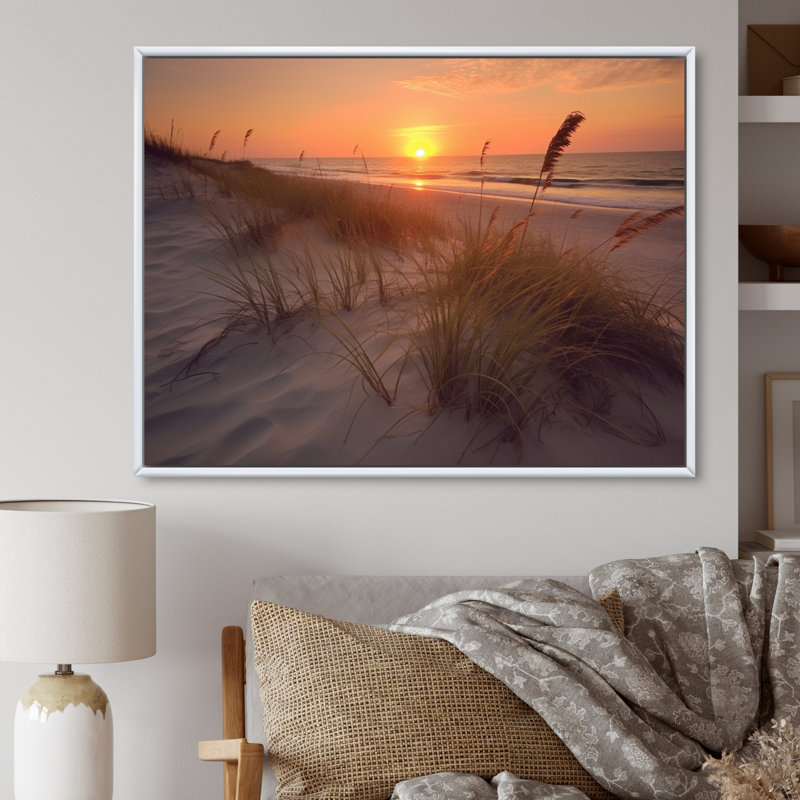 «Alabama Golden Hour At Gulf Shores IV», reproduction sur toile, H 24 po x l 32 po x P 1 po, Cadre flottant blanc