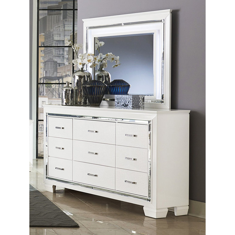Commode 9 tiroirs, Blanc