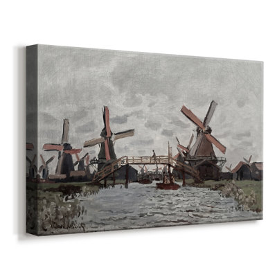 Moulins à  vent près de Zaandam – Claude Monet – Toile tendue sur châssis – 1871