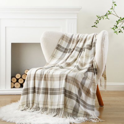 Plaid Throw Blanket, Farmhouse Checkered Throws