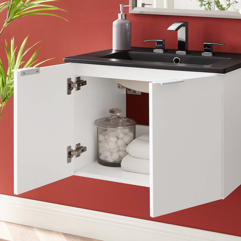 Meuble-lavabo mural 24 po Maybelle, Blanc