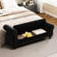 Banc de chambre en velours noir pour rangement pratique - Méridienne de 64,5 po