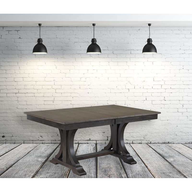 Table de salle à manger extensible Florala, Gris, Noir