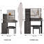 Petite coiffeuse 29,2 po avec tabouret de chevet gauche + tabouret rembourré, 2 blocs d'alimentation CA + 2 ports USB, support pour séchoir à cheveux, très grand miroir à DEL coulissant à commande tactile, changement de luminosité tricolore, réglage de la luminosité-767702179