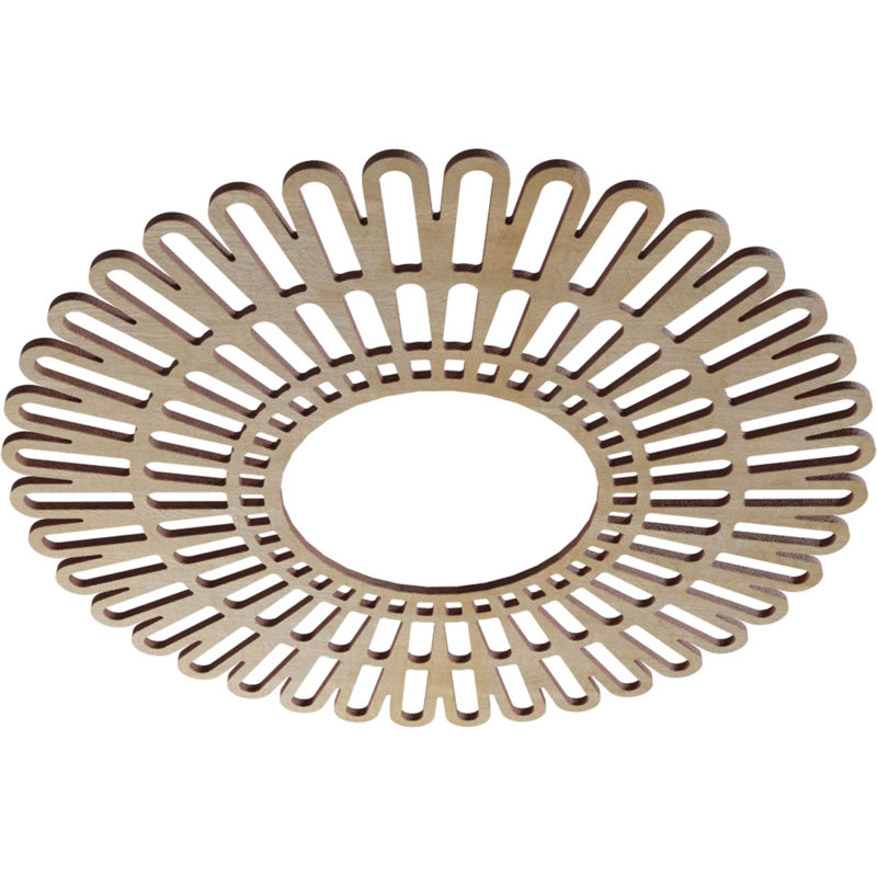 Médaillon de plafond en bois Cornellius, Bouleau, H 20 po x l 20 po x P 0,38 po