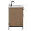 30 po Meuble-lavabo autoportant à simple cuve avec plateau en pierre blanche ingénieur