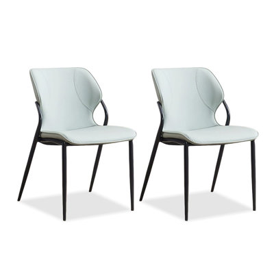 Chaise d'appoint à dossier vert uni (ensemble de 2)