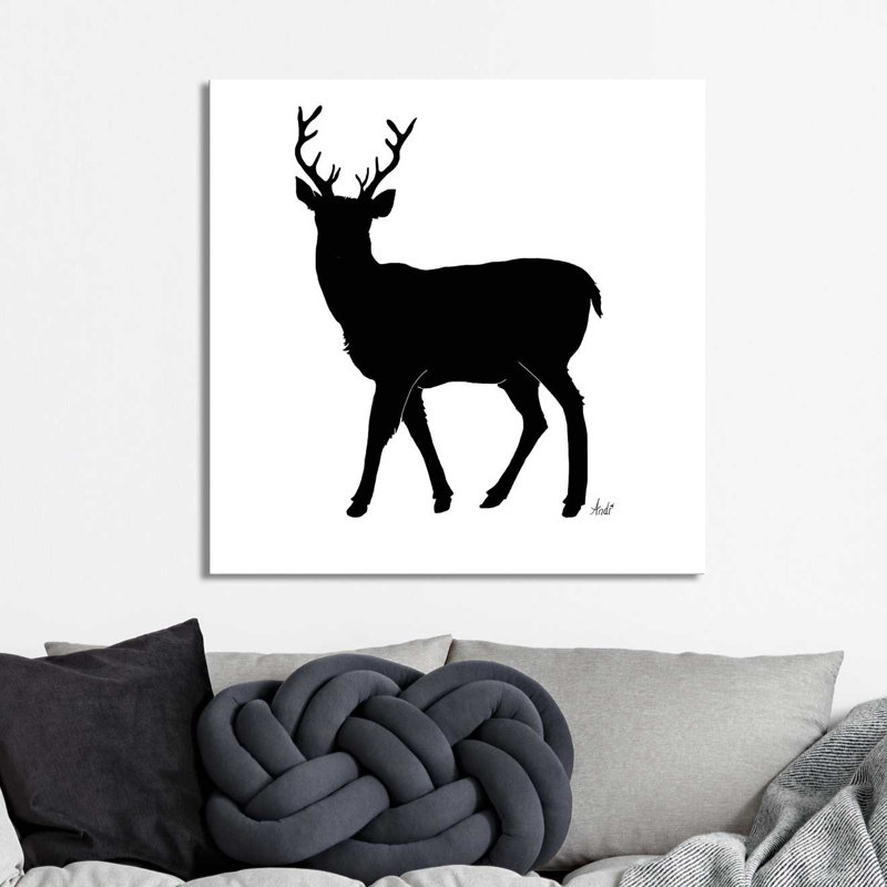 «Deer Silhouette», impression, H 18 po x l 18 po x P 1 po, Toile tendue