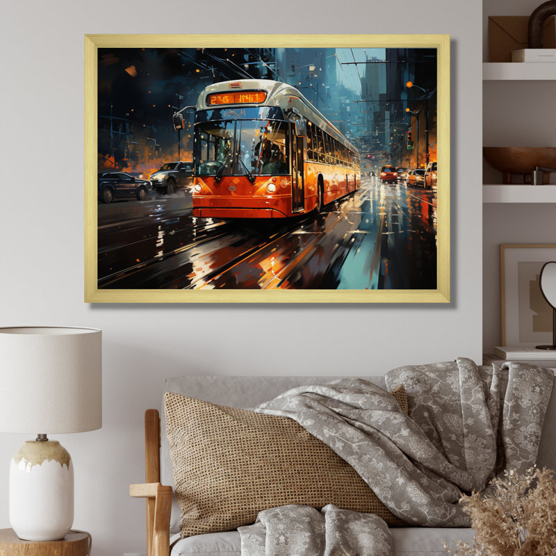 Toronto Bus Urban Vibes - Imprimé, H 30 po x l 40 po x P 1,5 po, Cadre photo noir