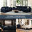 Velvet Modular Sectional Sofa Bed Soft Livingroom Couch with Detachable Cushions & Removable Ottomans-1408735412